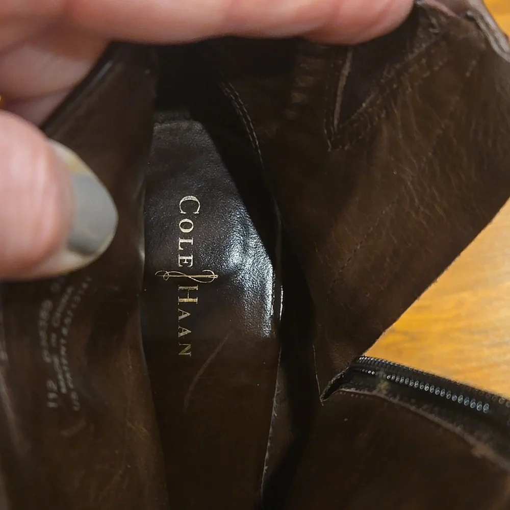 Cole Haan/Nike Air Brown Suede Wedge Ankle Boots